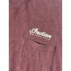 Indian Motorcycle Long Sleeve Shirt Burgundy With Front Pocket Men’s Size 2XL